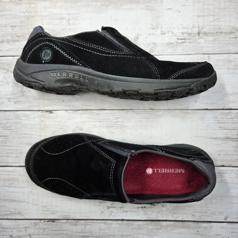 Merrell Performance Footwear‎ Slip On Suede Loafer Womens 9.5 Black J226377C